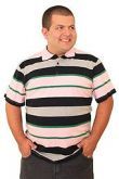 Camiseta Listrada Plus Size Polo